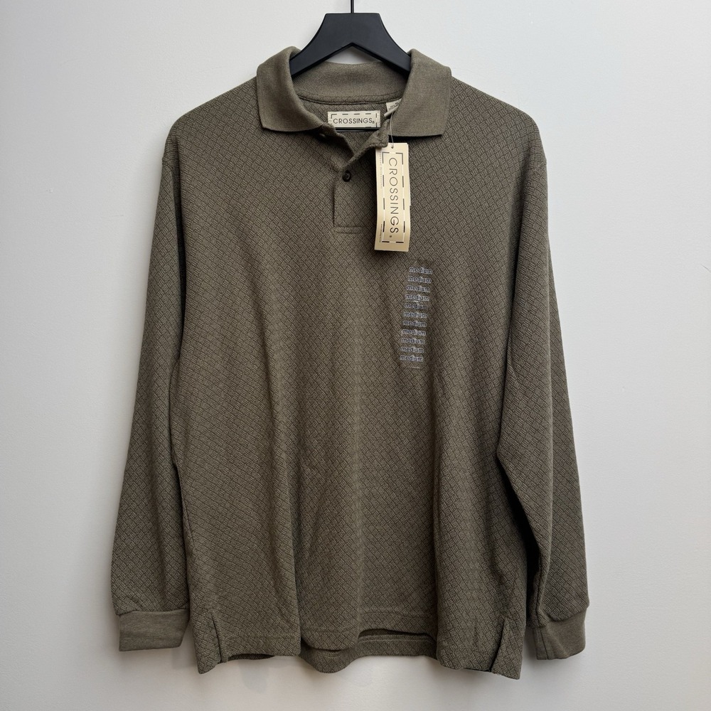 Vintage Sweater Crossings M Brown Cotton Academia Grandpacore Cozy Winter NWT